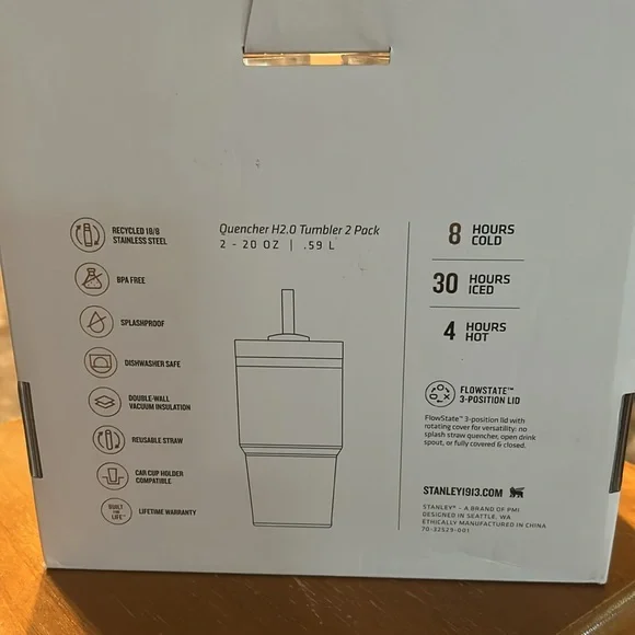 Stanley 2 Pack 20 oz Stainless Steel H2.0 Flowstate Quencher Tumbler Abstract - Picture 3 of 3
